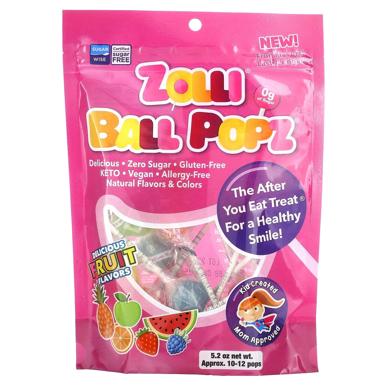 Zolli Ball Popz, Fruit, 5.2 oz