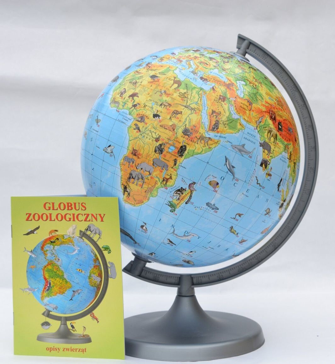 ZACHEM A zoological globe 220 with a description