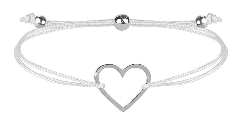 Interlaced bracelet with heart white / steel
