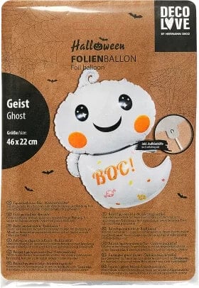 Folienballon, Halloween Geist, weiß, 1 St