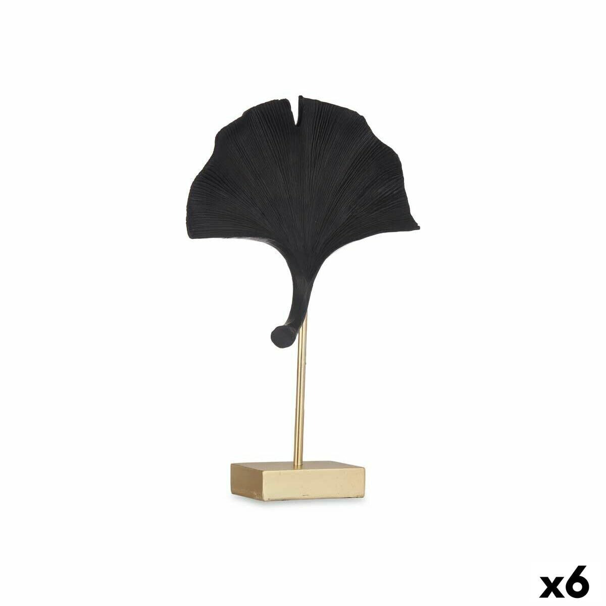 Декоративная фигура Гинкго Чёрный Позолоченный 8 x 37 x 24,5 cm (6 штук)