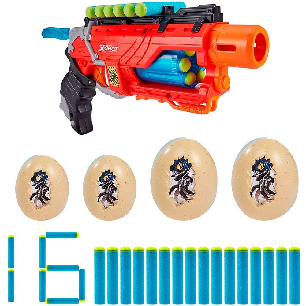ZURU X-Shot Dino Attack - Dino Striker Gun + 4 Eggs