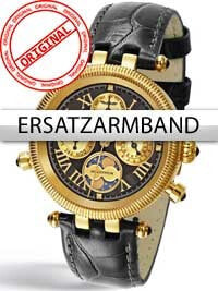 Perigaum Replacement Strap in Black for Millennium Ladies P-0606-GS Gold Clasp