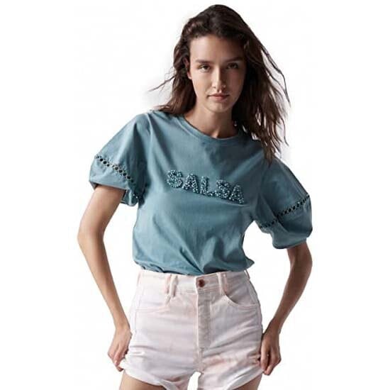 SALSA JEANS Branding Pearls Short Sleeve T-Shirt