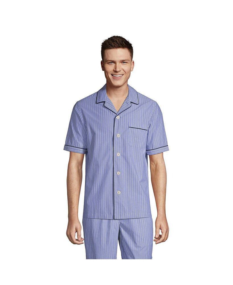 Lands' End men's Short Sleeve Poplin Pajama Shirt