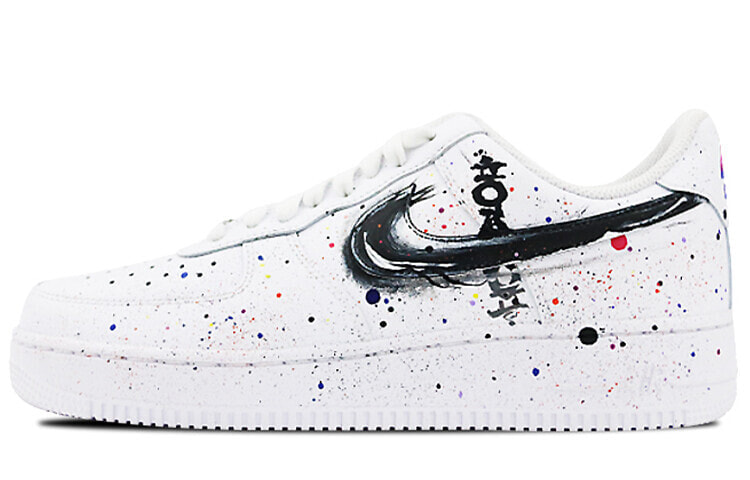 【定制球鞋】 Nike Air Force 1 Low 空军一号 纯白 渐变 泼墨 西湖 三潭印月 手绘喷绘 华东中国风主题定制 低帮 板鞋 女款 黑白 / Кроссовки Nike Air Force 314192-117