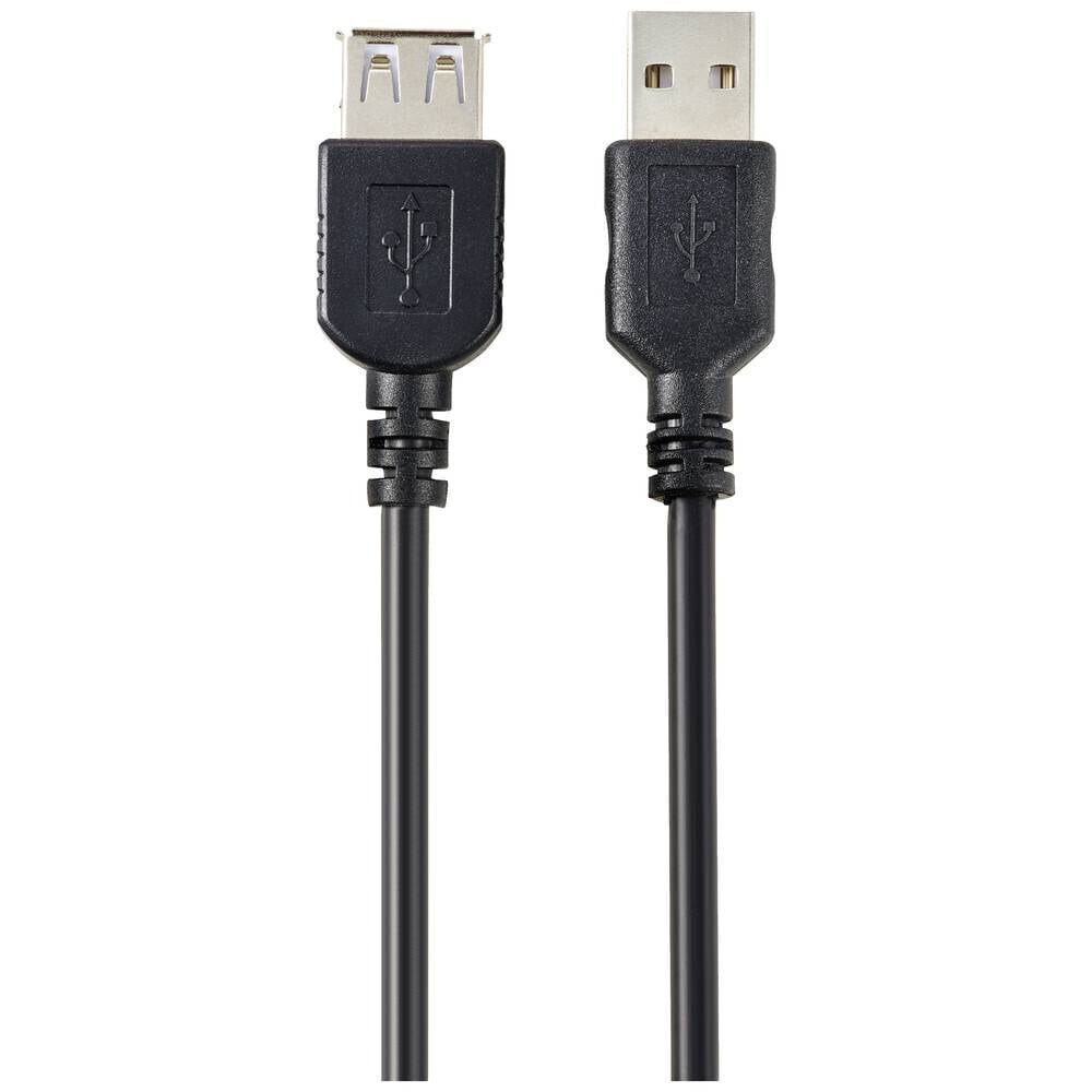 Renkforce USB-Kabel USB 2.0 USB-A Buchse Stecker 0.50 m Schwarz PVC-Mantel
