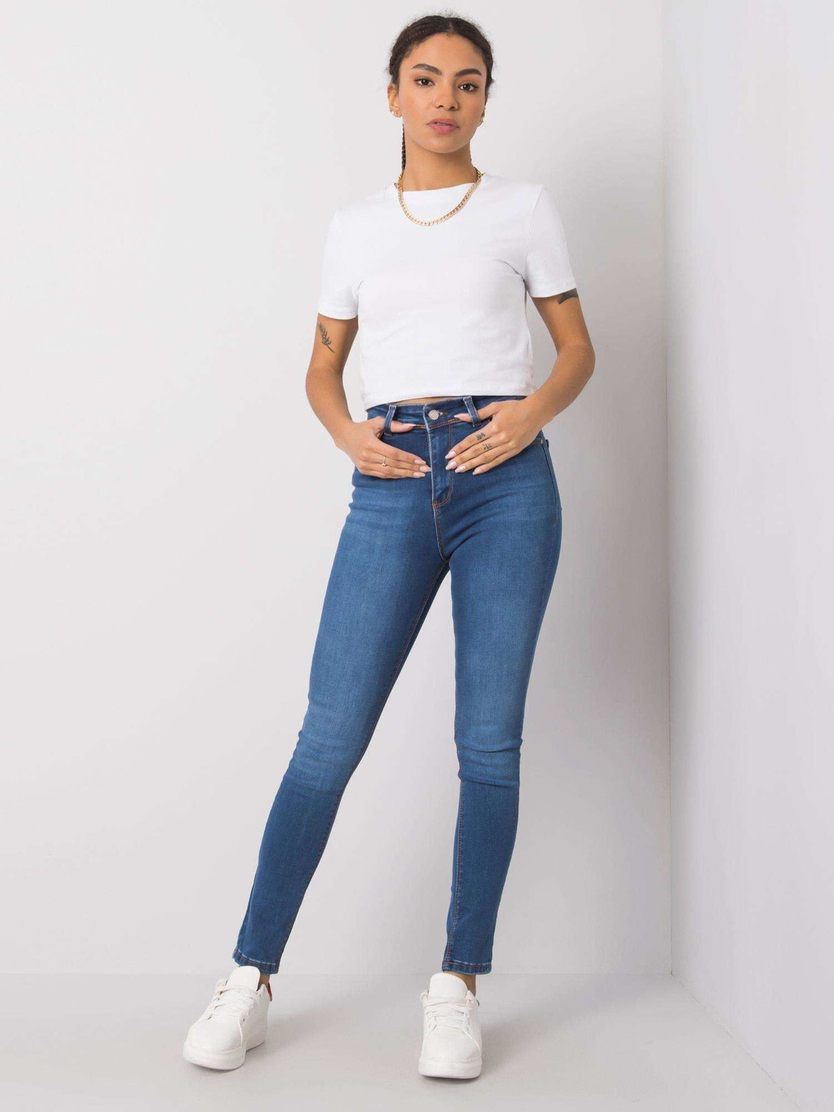 Женские джинсы  скинни с высокой посадкой синие Factory Price