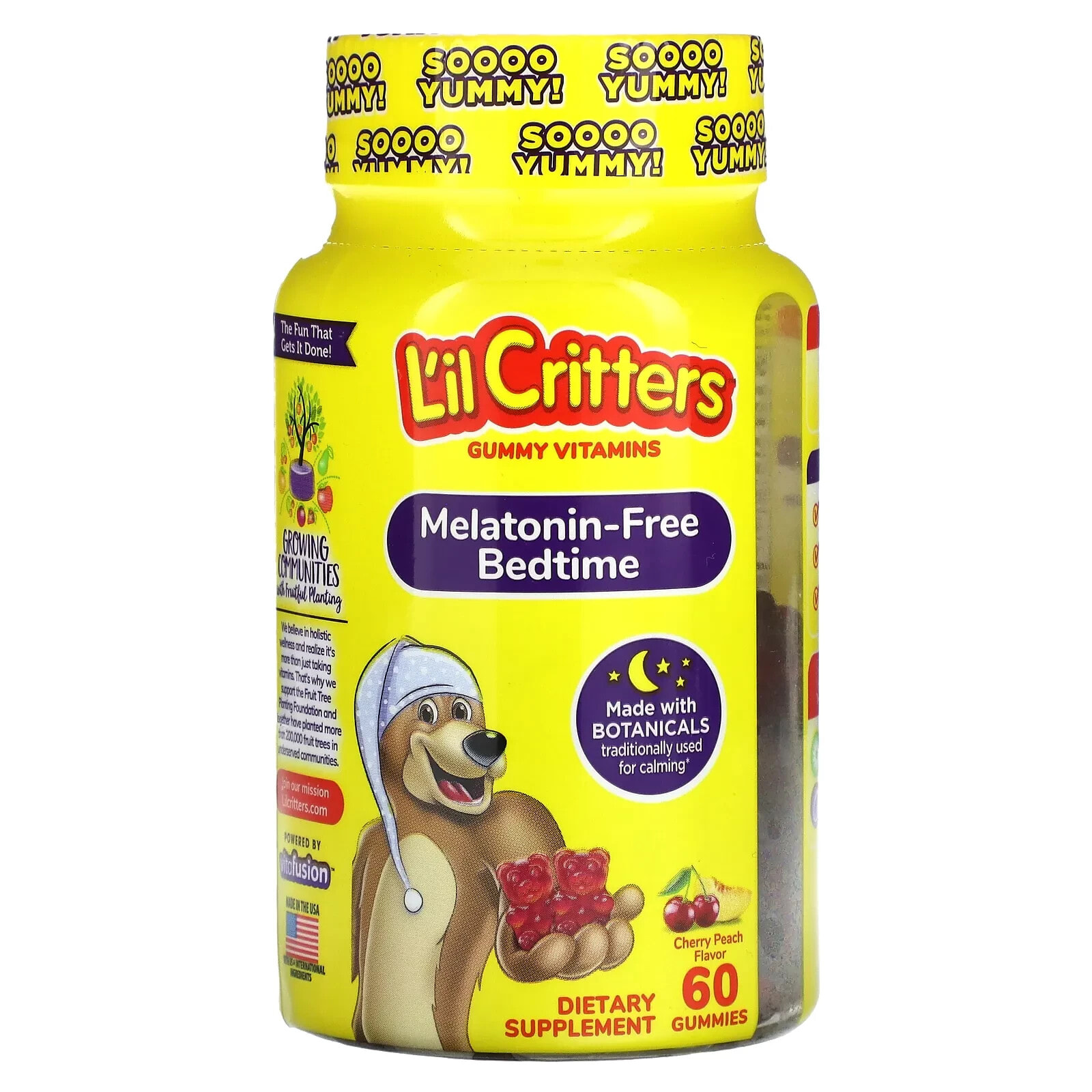 L'il Critters, Жевательные мармеладки без мелатонина, вишневый персик, 60 жевательных таблеток