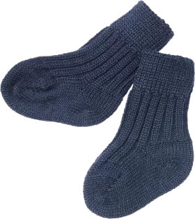 Socken aus Bio-Schurwolle, blau, Gr. 15/16, 1 St