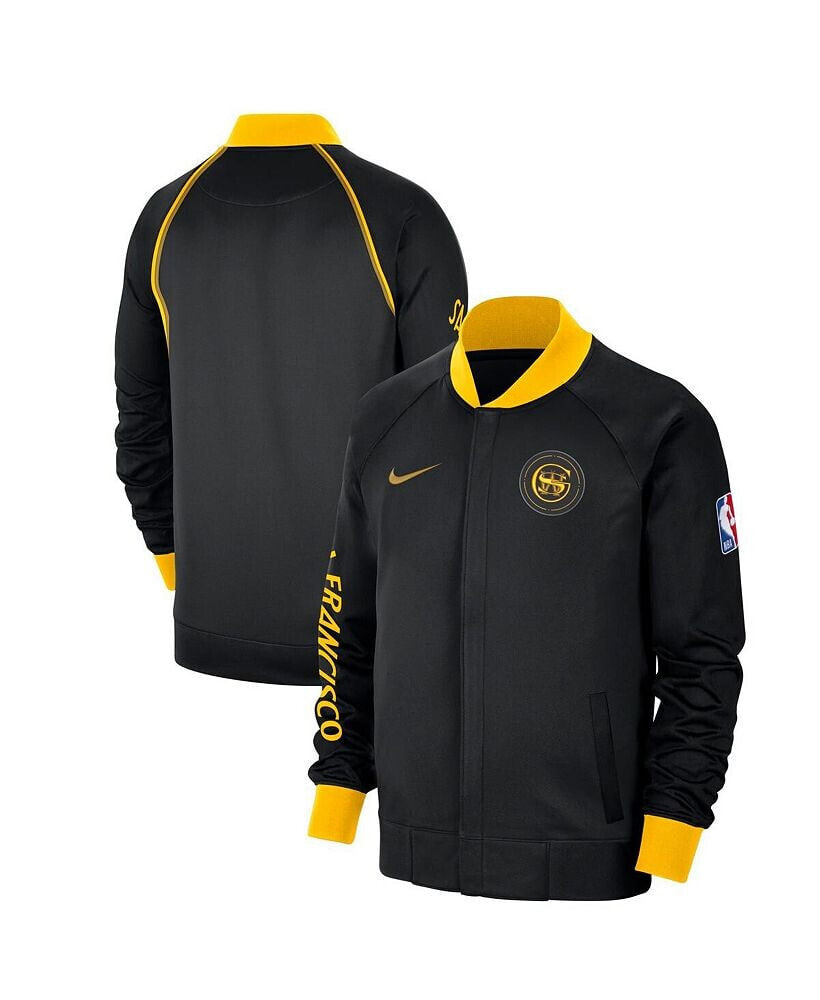 Nike men's Black Golden State Warriors 2023/24 City Edition Authentic Showtime Performance Raglan Full-Zip Jacket