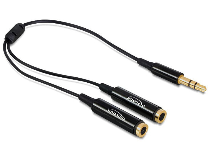 DeLOCK 65356 аудио кабель 0,25 m 3,5 мм 2 x 3,5 мм Черный