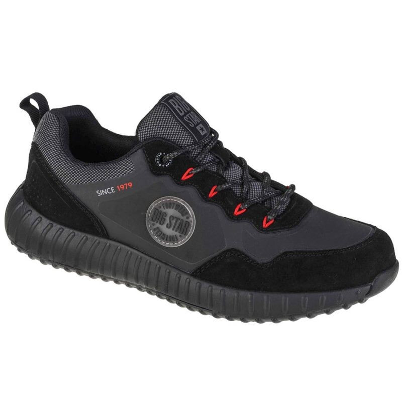 Мужские кроссовки спортивные для бега черные текстильные низкие Big Star Shoes M II174248