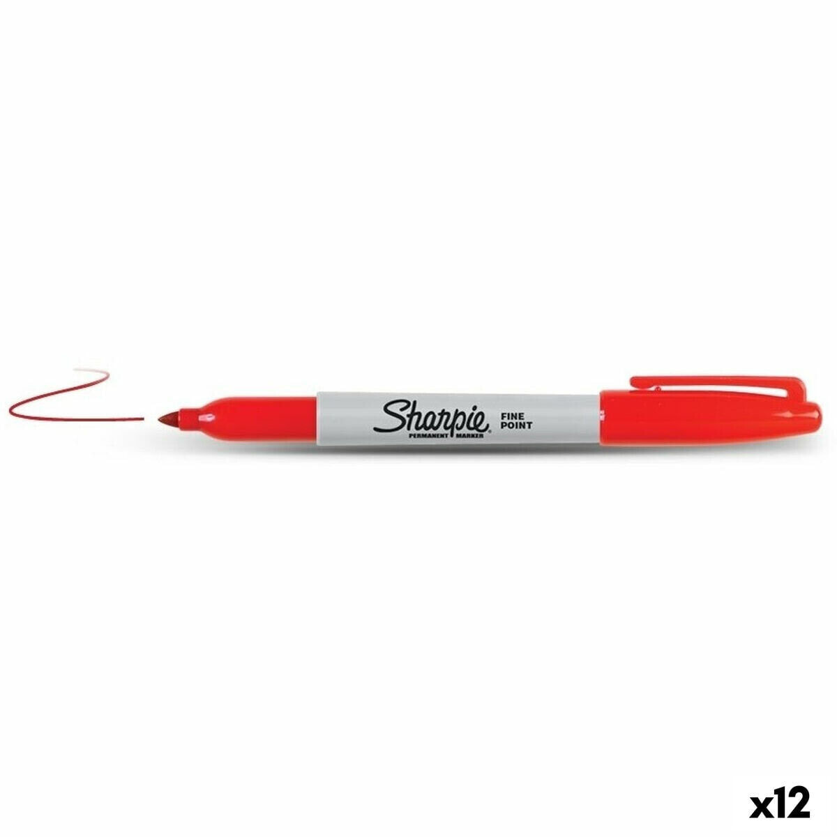 Постоянный маркер Sharpie Fine Point Красный (12 штук)