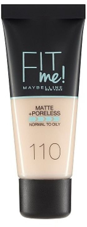 Maybelline Fit Me Matte + Poreless No.110 Porcelain Матирующий тональный крем, сглаживающий поры 30 мл