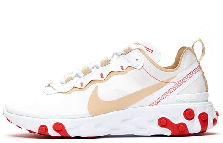 Nike React Element 55 White Desert Ember 低帮 跑步鞋 女款 米白红 / Кроссовки Nike React Element 55 White Desert Ember BQ2728-101