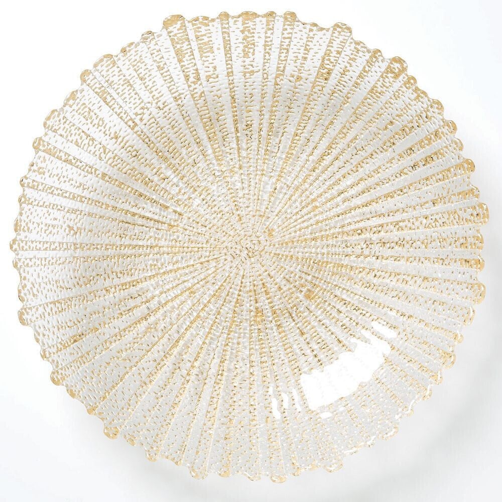 VIETRI rufolo Glass Gold Large Serving Bowl