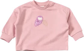 Sweatshirt mit Eulen-Motiv, rosa, Gr. 68, 1 St