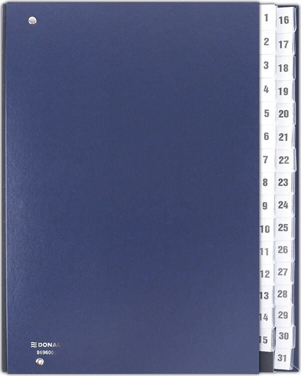 Donau Correspondence folder, cardboard, A4, 1-31, navy blue