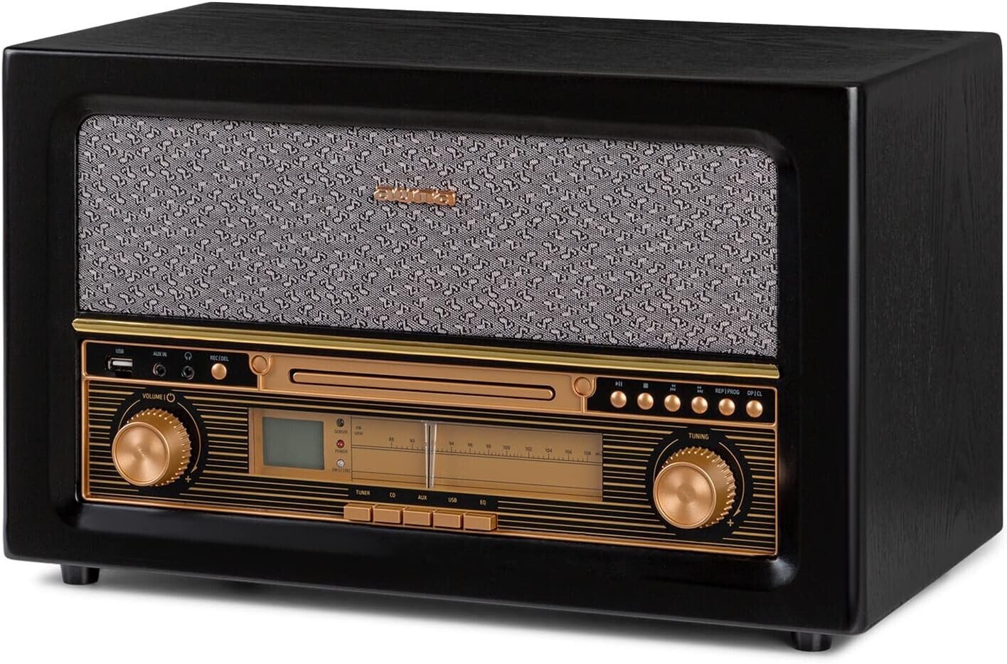 Auna Radio for Home, 10 W DAB Radio with CD Player, DAB Plus Radio with Bluetooth, DAB/DAB+/FM Radio, LCD Display, MP3, Streaming, Digital Radio Small, Radio with LCD Display, Alarm Clock and Remote