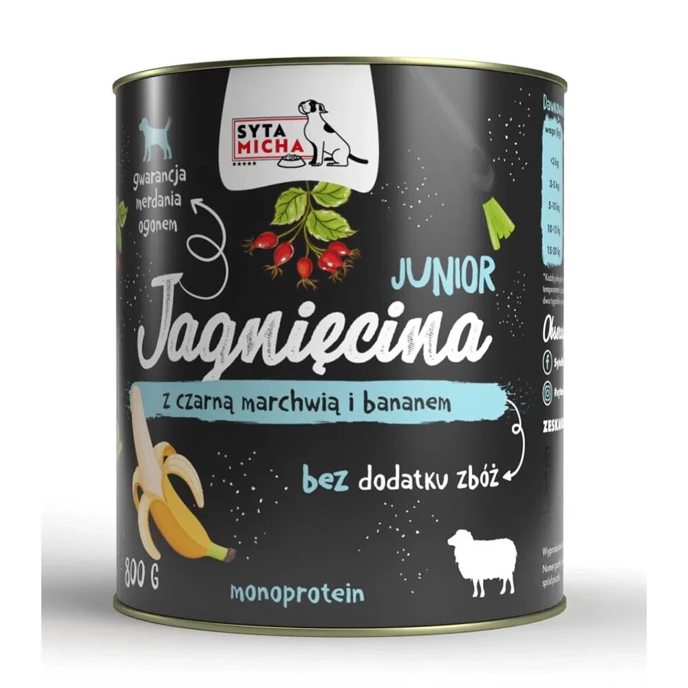 SYTA MICHA Junior lamb with black carrot and banana wet dog food 800g