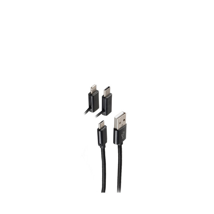 BS14-50068 - 1 m - USB A - USB C/Micro-USB B/Lightning - 480 Mbit/s - Black
