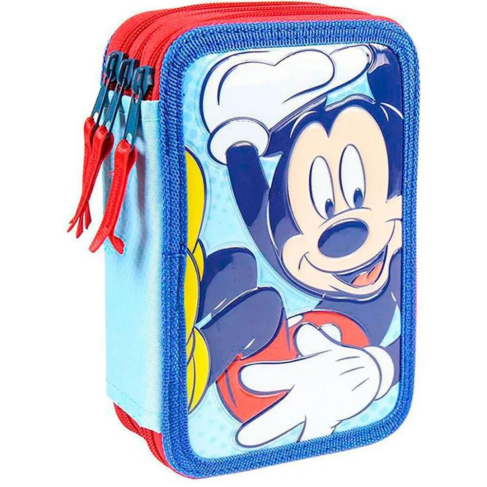 CERDA GROUP Giotto Premium PVC Mickey Triple Filled Pencil Case