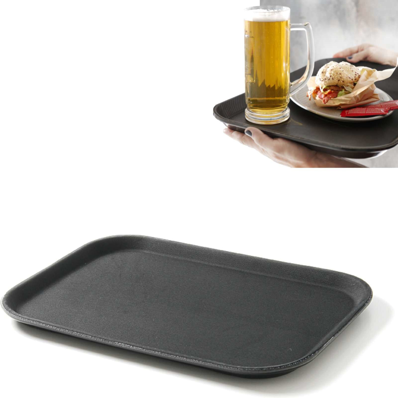 Non-slip waiter tray, resistant to GN 1/1 - black