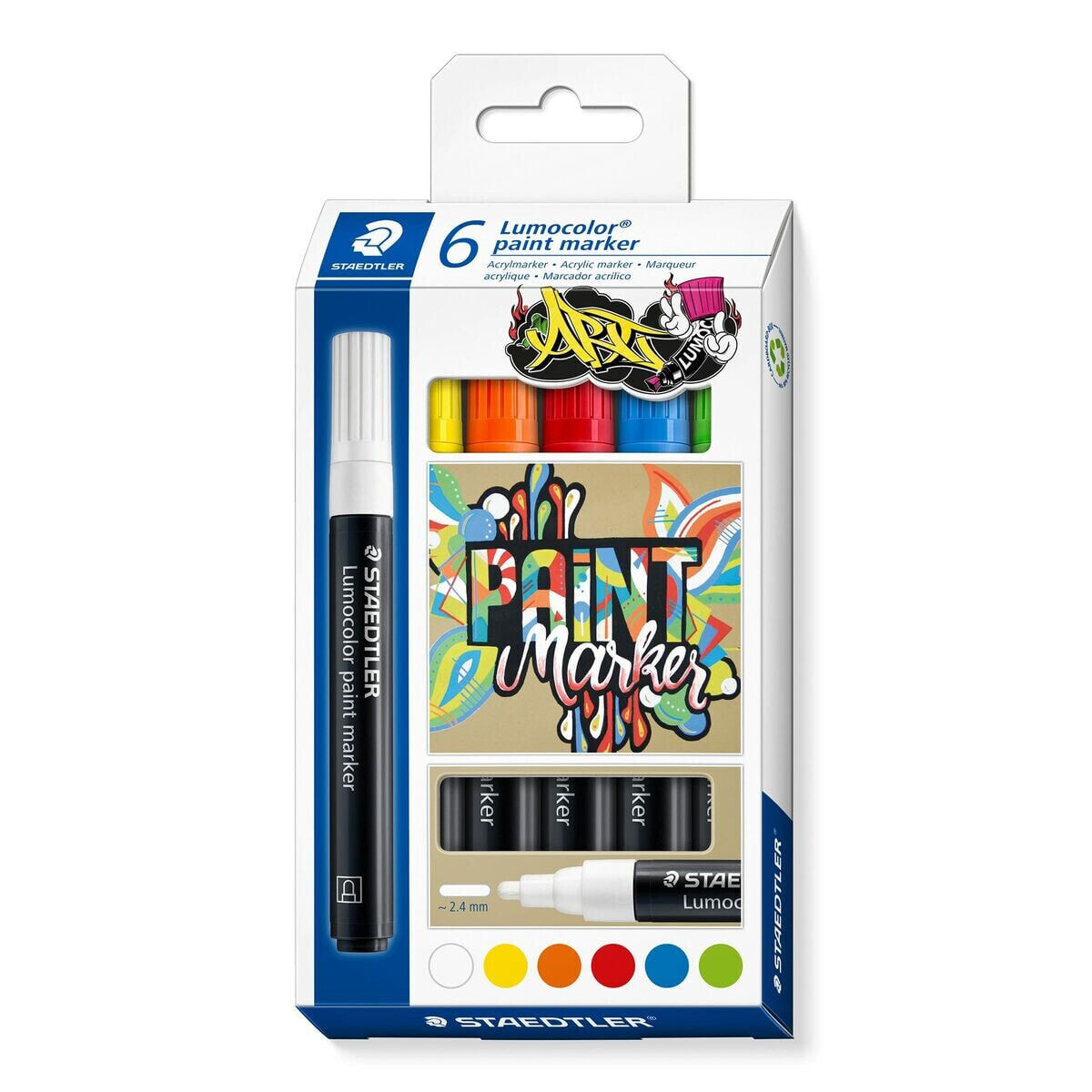 Set of Felt Tip Pens Staedtler Lumocolor 349 6 Pieces Multicolour