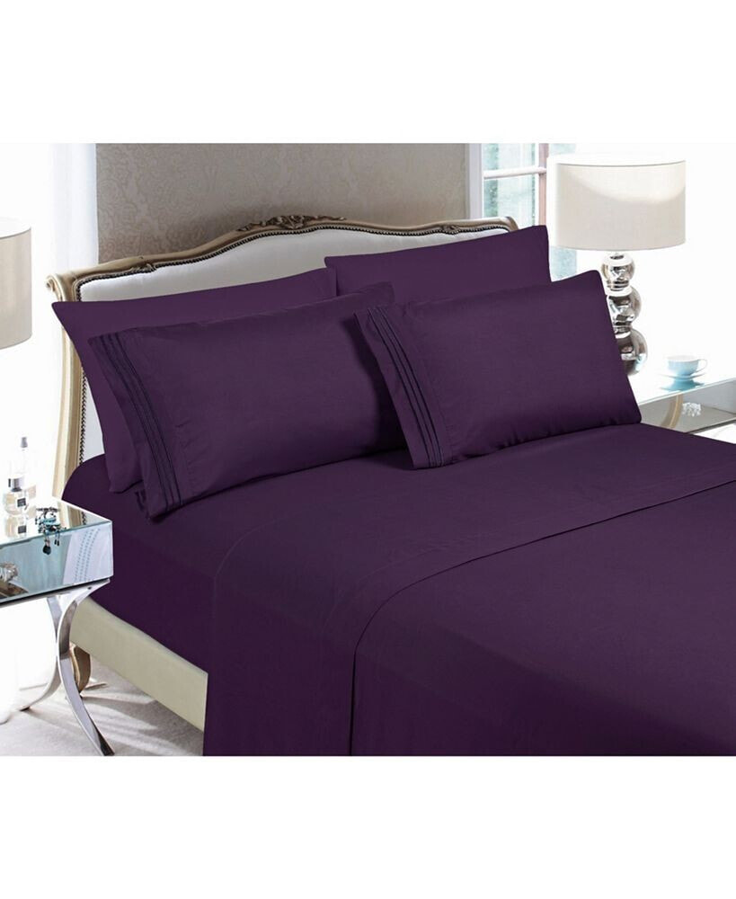 Elegant Comfort luxury Soft Solid 4 Pc. Sheet Set, California King