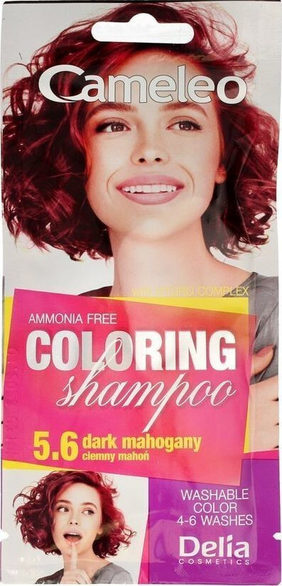 Delia Cameleo Coloring Shampoo 5.6  Оттеночный шампунь, укрепляющий цвет окрашенных волос оттенок 5.6 темное красное дерево  40 мл