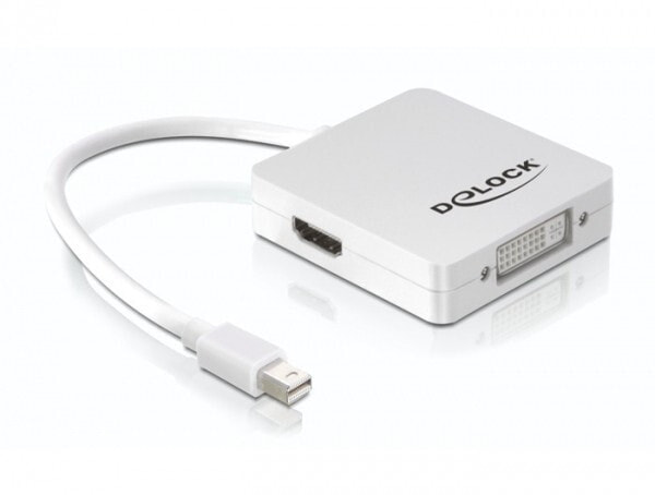 DeLOCK 61768 кабельный разъем/переходник mini Displayport HDMI/DVI/Displayport Белый