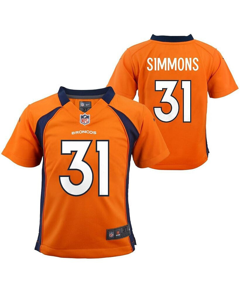 Toddler Boys and Girls Justin Simmons Orange Denver Broncos Game Jersey