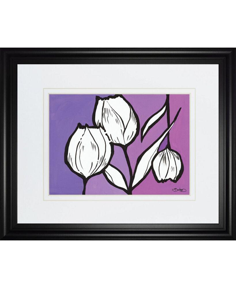 Classy Art flowers in Unity - Purple by David Bromstad Framed Print Wall Art, 34