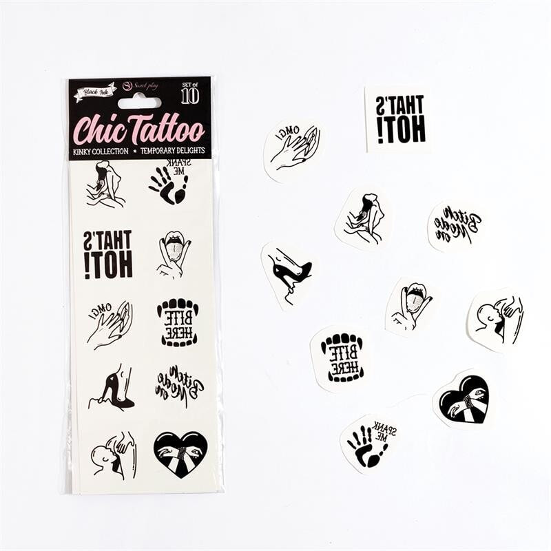 10 temporary tattoos Kinky Collection