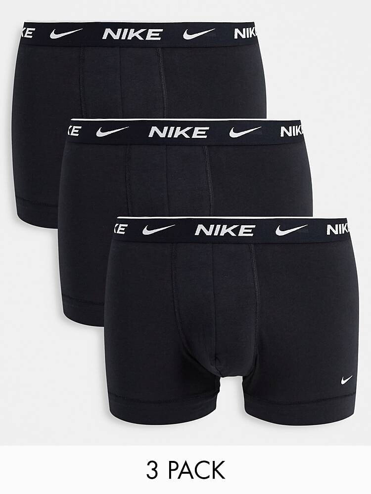 Nike – Schwarze Unterhosen aus elastischer Baumwolle im 3er-Set