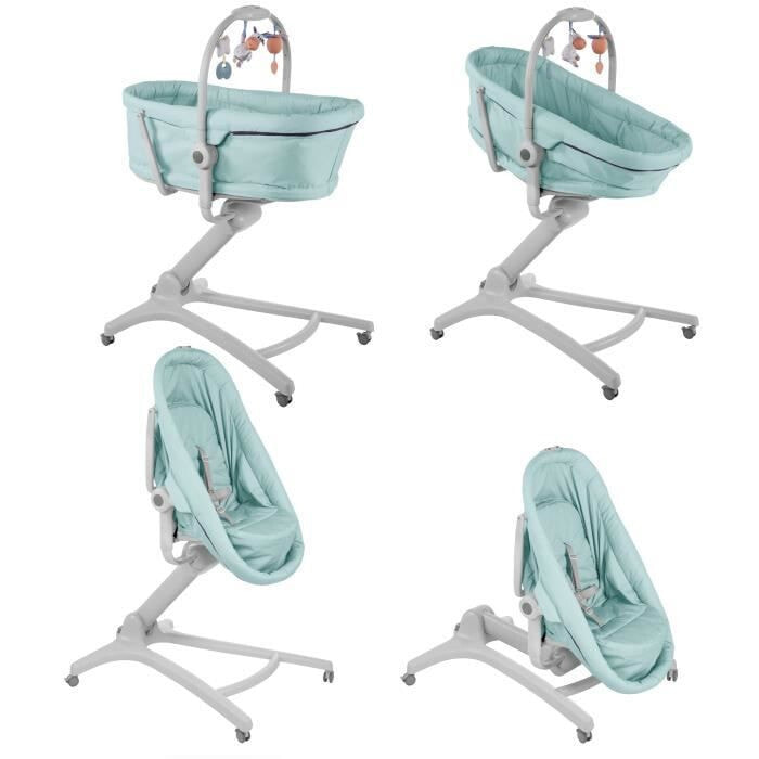 Кроватка-стульчик Chicco Baby Hug 4-в-1 Aquarelle, бирюзовый