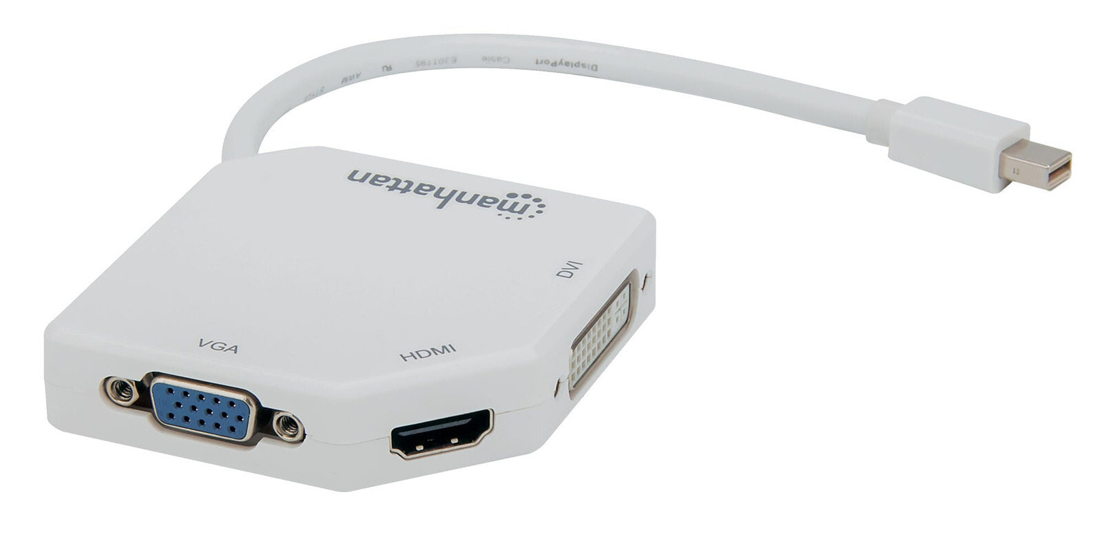 Manhattan 207362 кабельный разъем/переходник Mini DisplayPort VGA + HDMI + DVI Белый