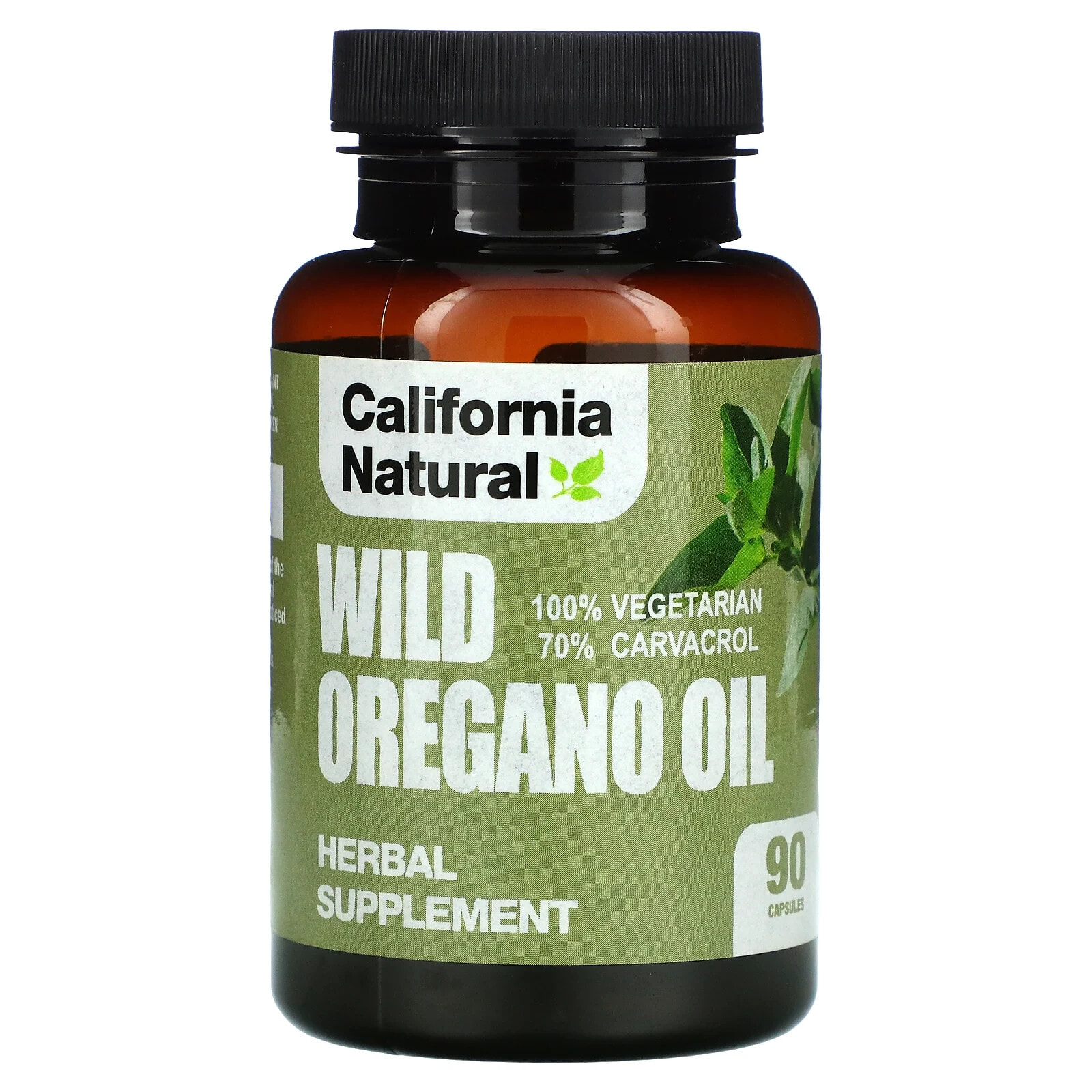 California Natural, масло дикого орегано, 90 вегетарианских капсул