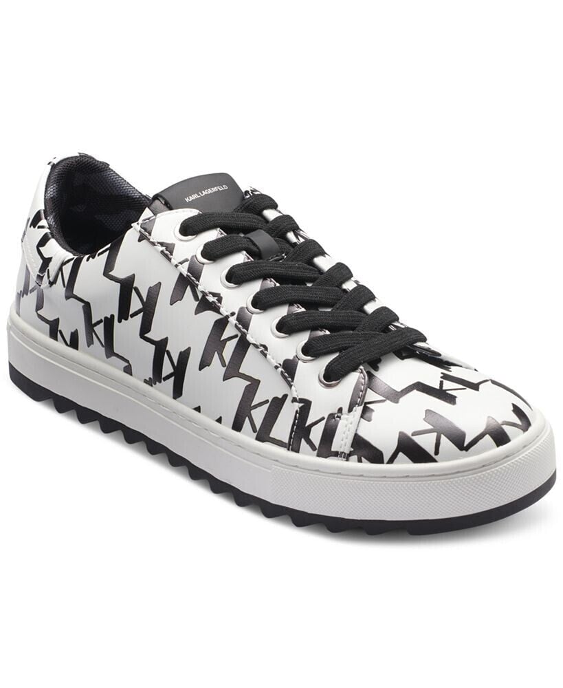 Men's Allover Logo Lace Up Low Top Sneaker