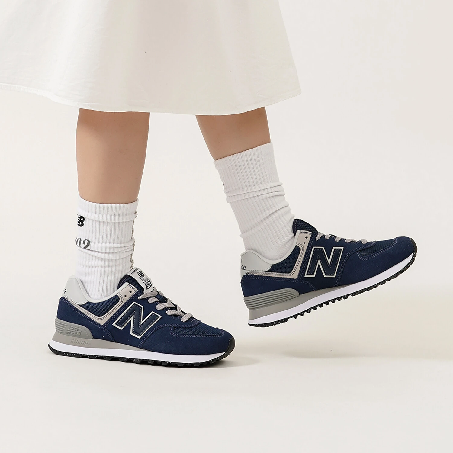 New Balance 574 Navy White