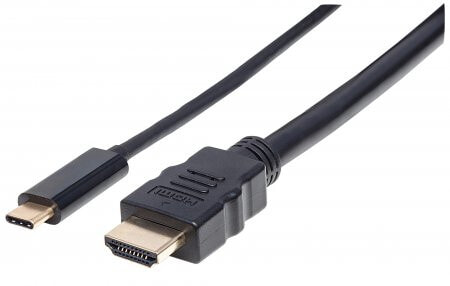 Manhattan 151764 видео кабель адаптер 2 m USB Type-C HDMI Тип A (Стандарт) Черный