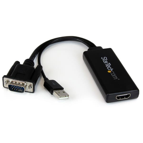 StarTech.com VGA2HDU кабельный разъем/переходник VGA, USB HDMI Черный