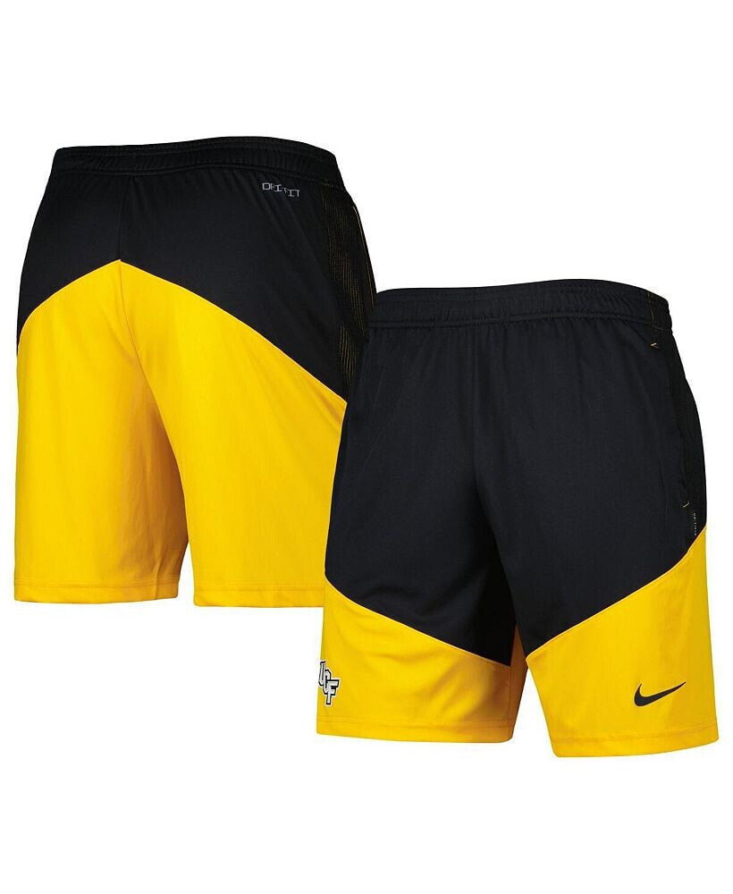 Nike men's Black and Gold UCF Knights Player Performance Lounge Shorts