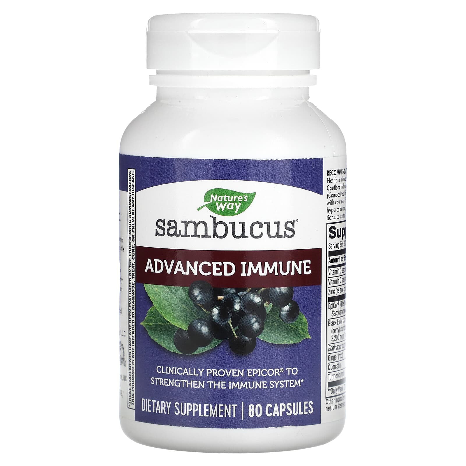 Nature's Way, Sambucus Advanced Immune, 80 капсул