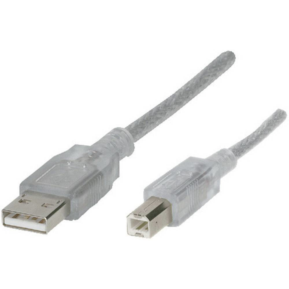 Renkforce RF-4538146 - 5 m - USB A - USB B - USB 2.0 - 480 Mbit/s - Transparent