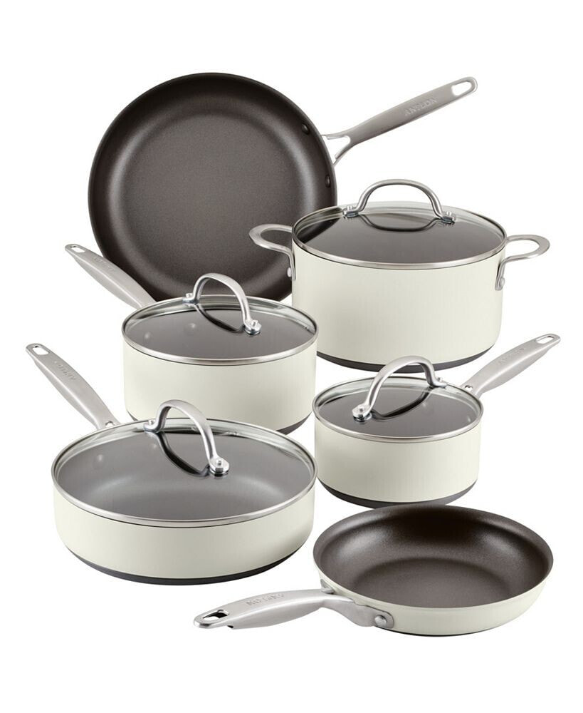 Anolon achieve Hard Anodized Nonstick 10 Piece Cookware Pots and Pans Set