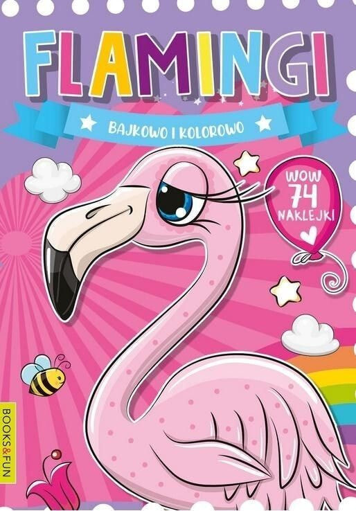 Раскраска для рисования Books And Fun Flamingi Bajkowo i kolorowo 74 naklejki