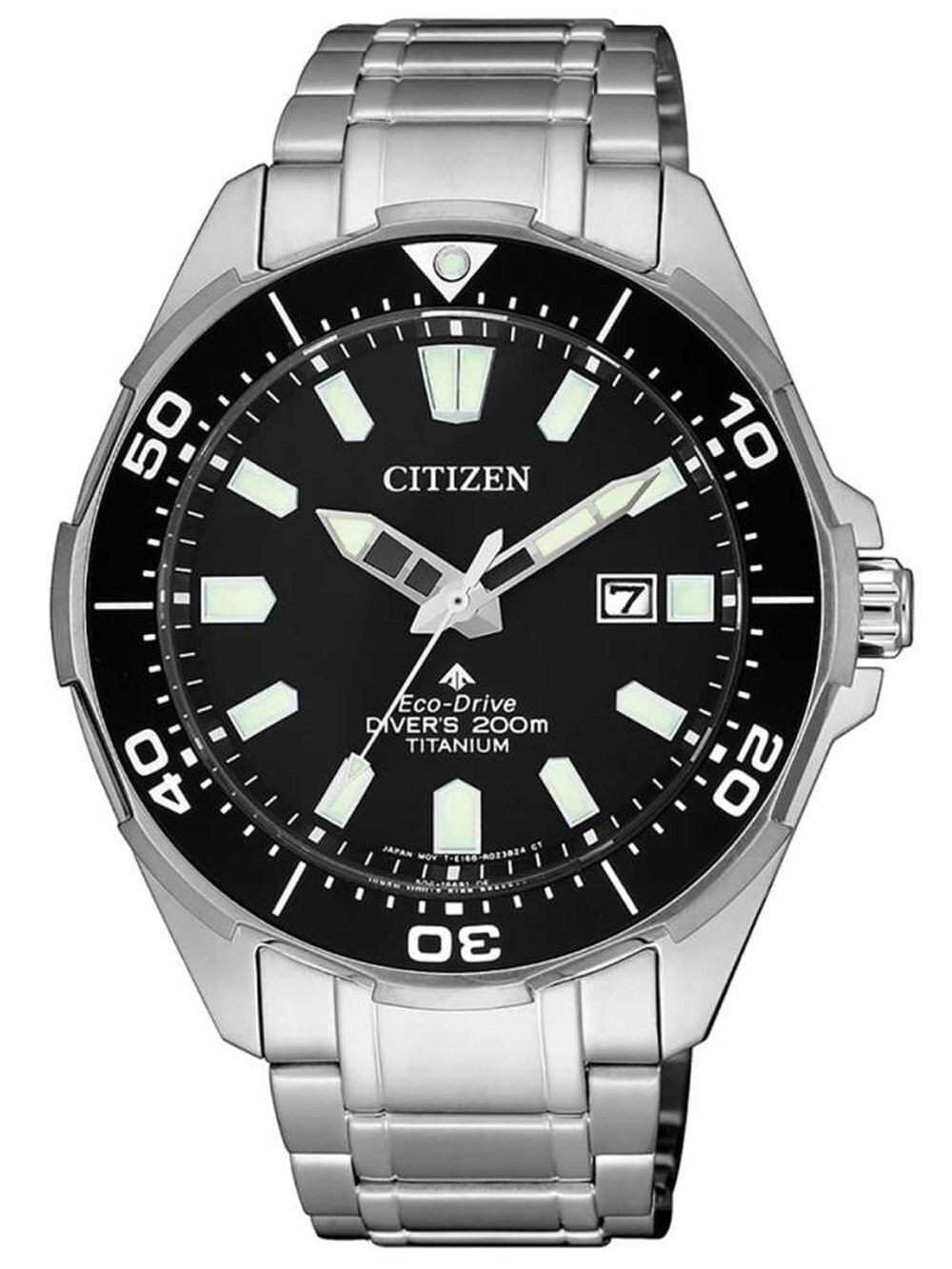 Мужские наручные часы с серебряным браслетом Citizen BN0200-81E Eco-Drive Super-Titanium Promaster 44mm 20 ATM