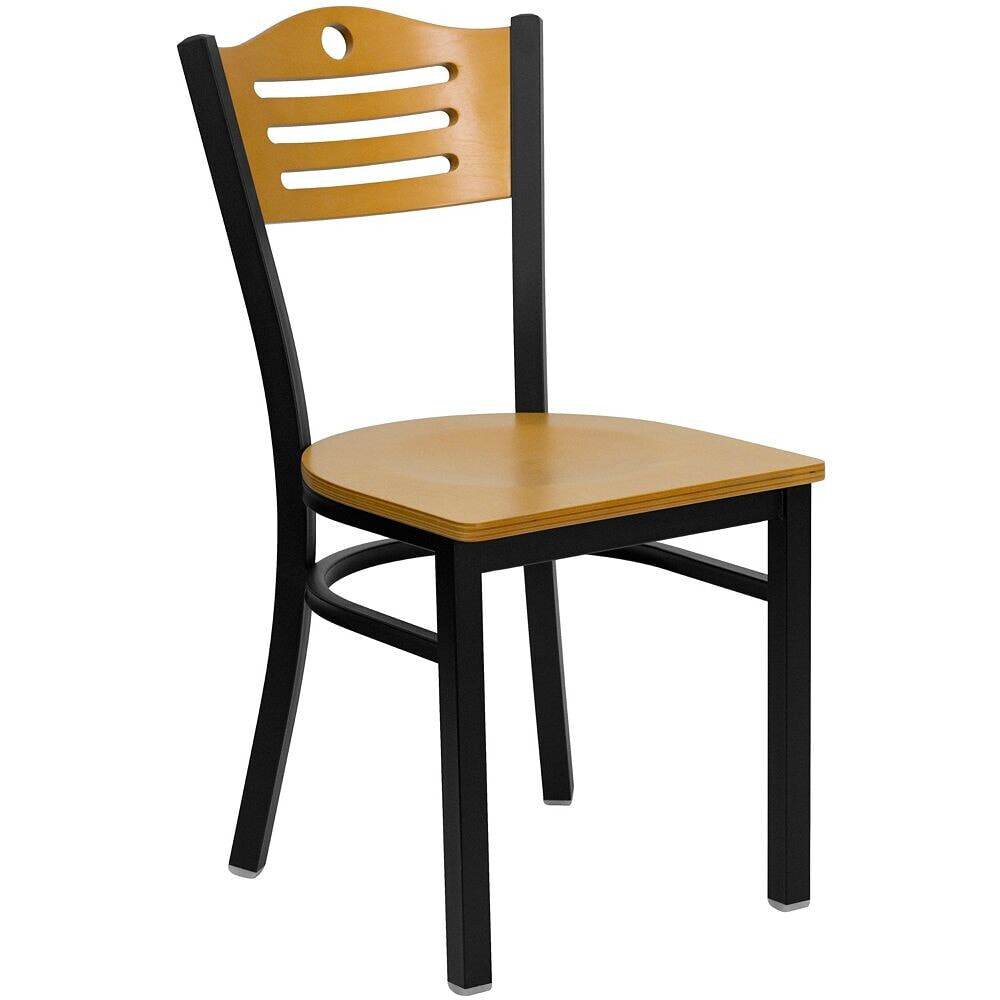 Flash Furniture hercules Series Black SlatRestaurant Chair
